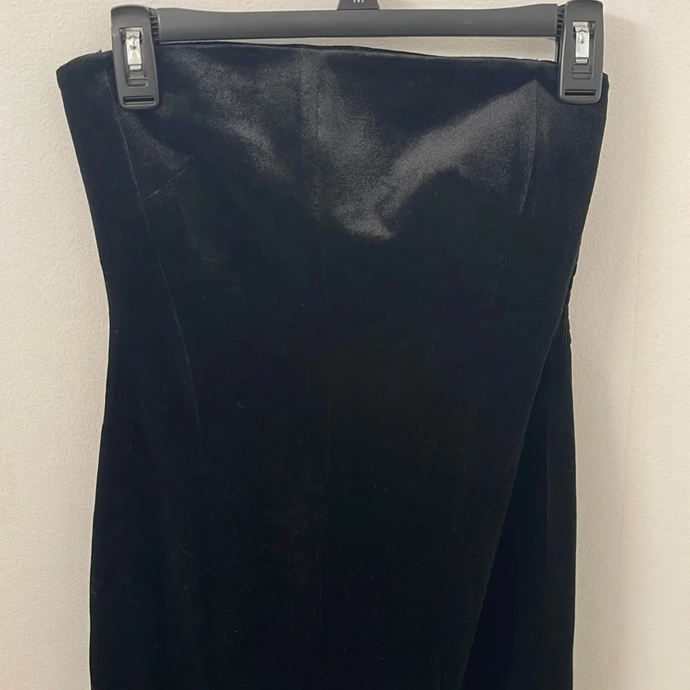 NWT ZARA STUNNING LIMITED EDITION Black Velvet Strapless Midi Dress - Women’s XS - Picture 6 of 11